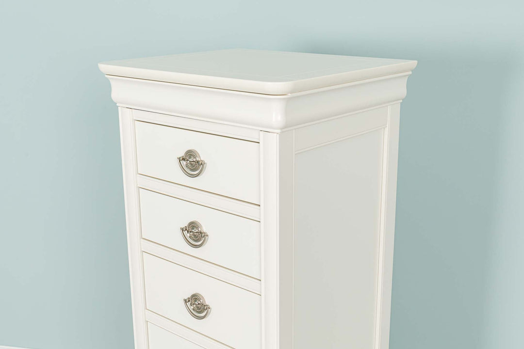 Paris Soft White 6 Drawer Wellington Chest of Drawers - The Oak Bed Store