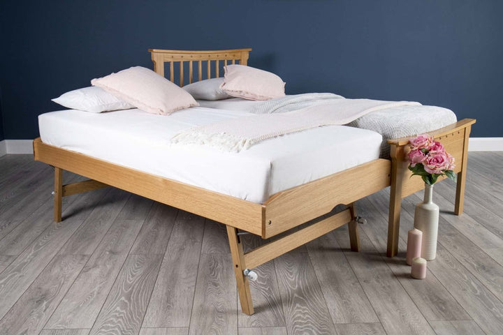 Portman Solid Natural Oak Guest Bed - 3ft Single - The Oak Bed Store