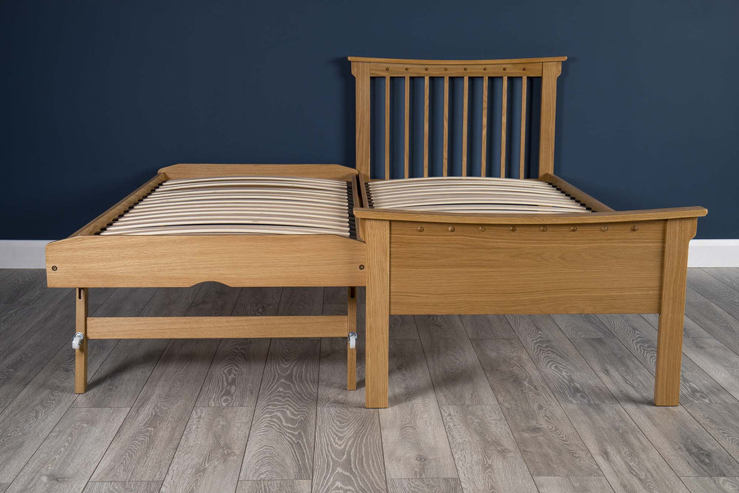 Portman Solid Natural Oak Guest Bed - 3ft Single - The Oak Bed Store