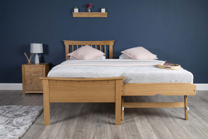 Portman Solid Natural Oak Guest Bed - 3ft Single - The Oak Bed Store