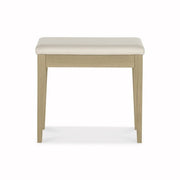 Roma Aged Oak & Weathered Oak Dressing Table Stool - Ivory Bonded Leather Seat