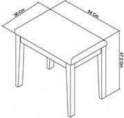 Roma Aged Oak & Weathered Oak Dressing Table Stool - Ivory Bonded Leather Seat