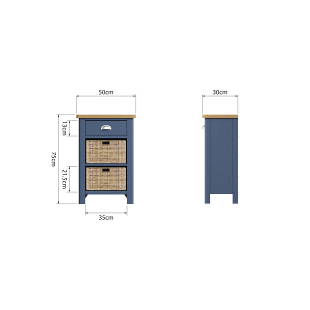 Roman 1 Drawer 2 Basket Side Unit