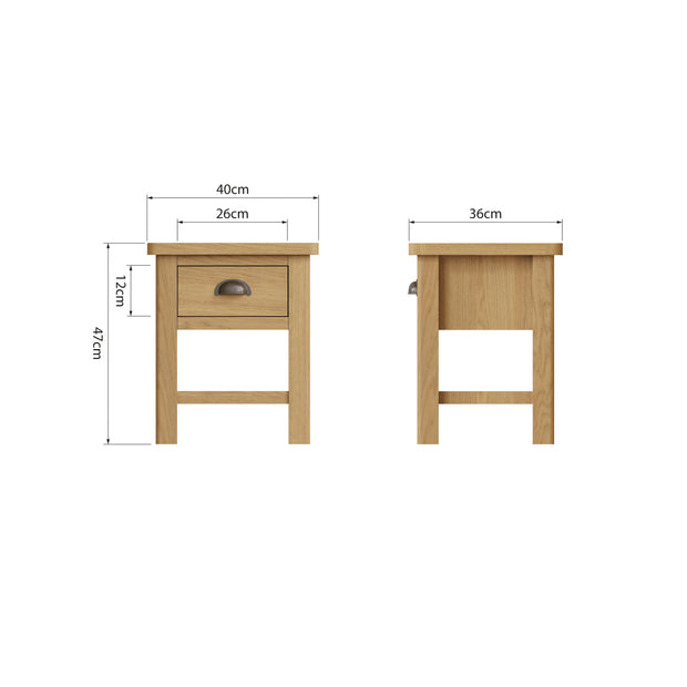 Roman 1 Drawer Lamp Table
