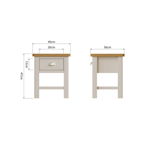 Roman 1 Drawer Lamp Table