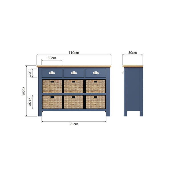 Roman 3 Drawer 6 Basket Side Unit