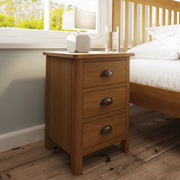 Roman 3 Drawer Bedside Table