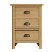 Roman 3 Drawer Bedside Table