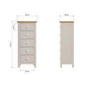 Roman 5 Drawer Wellington Chest of Drawers