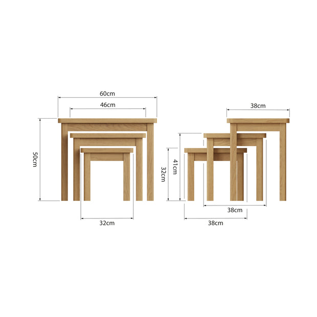 Roman Nest of 3 Tables