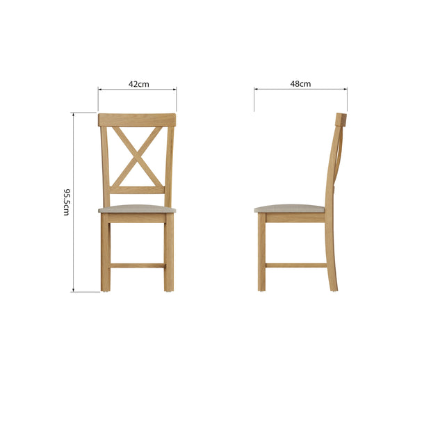 Roman Upholstered Cross Back Chair (Set of 2)