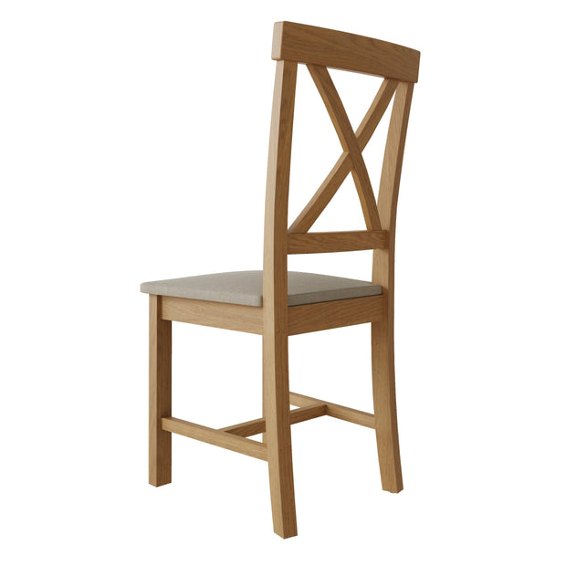 Roman Upholstered Cross Back Chair (Set of 2)