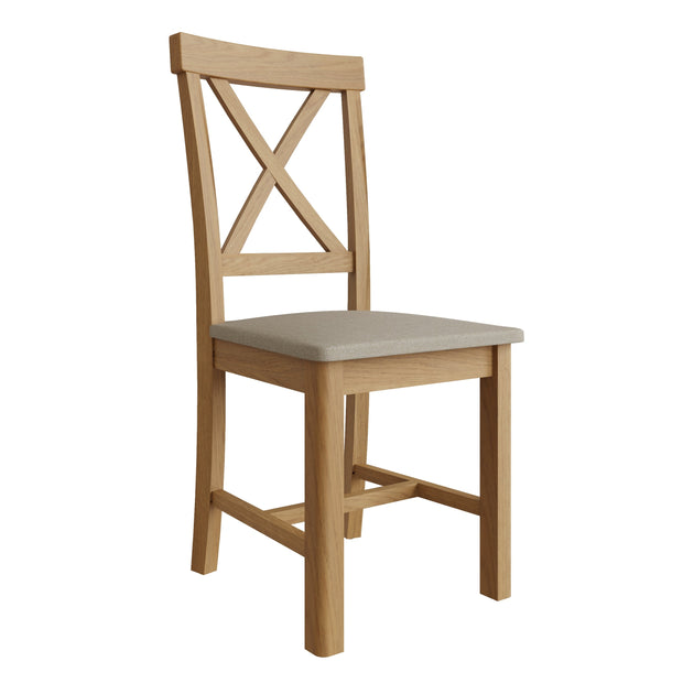 Roman Upholstered Cross Back Chair (Set of 2)