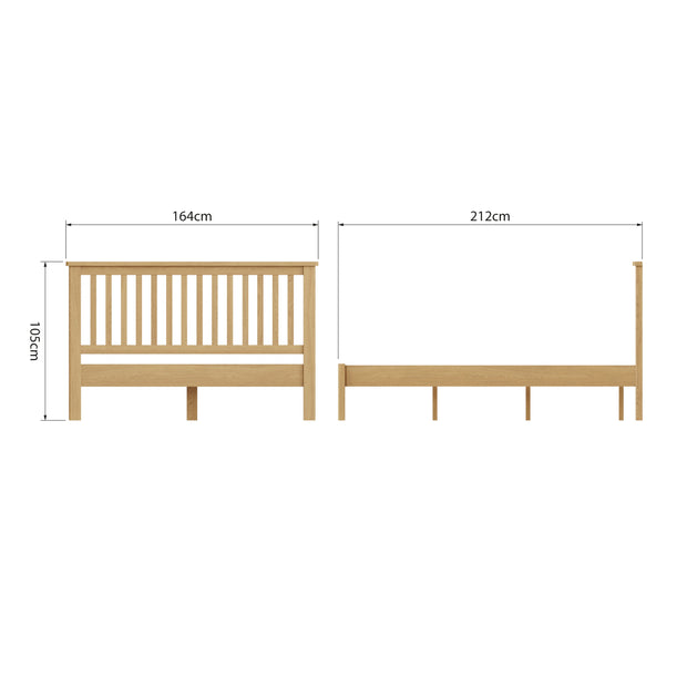 Roman Wooden Bed Frame - 5ft King Size