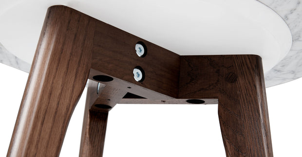 Round Black and White Marble Top Coffee Table - B GRADE - The Oak Bed Store