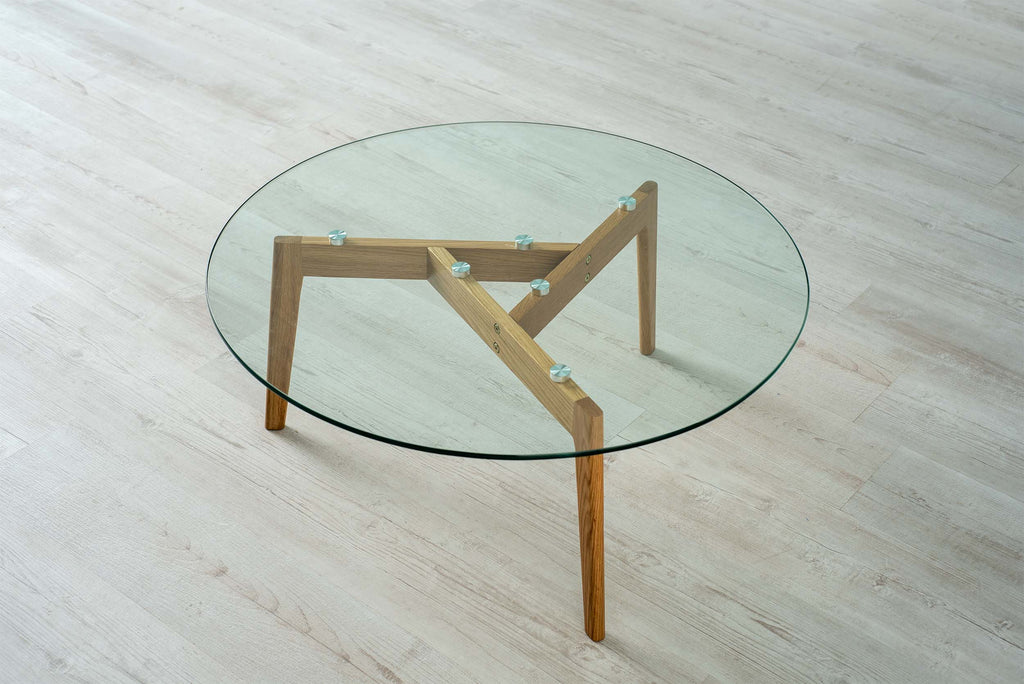 Round Glass Coffee Table CLEARANCE