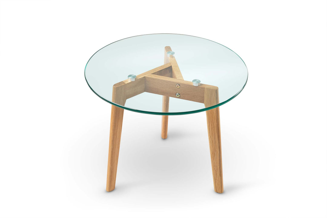 Round Glass Side Table - The Oak Bed Store