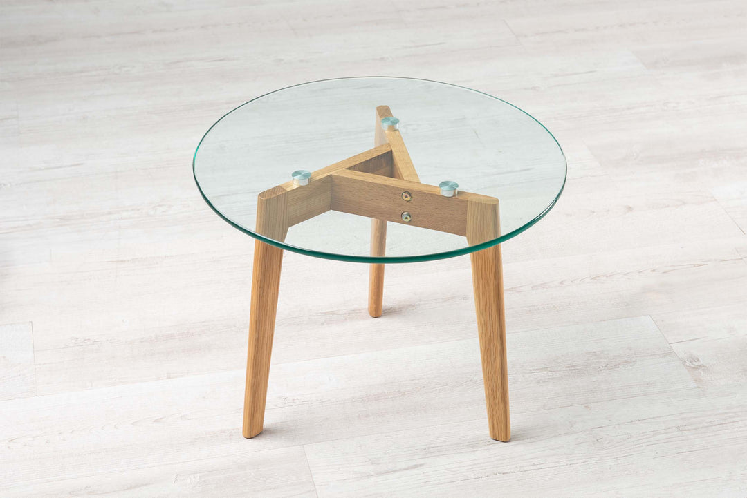 Round Glass Side Table - The Oak Bed Store