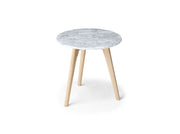 Round White Marble Side Table - The Oak Bed Store