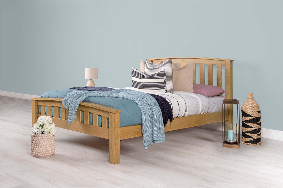 Royal Ascot Solid Natural Oak Bed Frame - 4ft Small Double - The Oak Bed Store