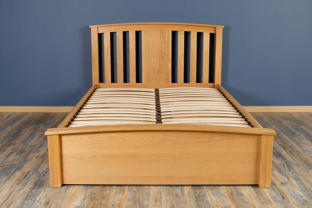Royal Ascot Solid Natural Oak Storage Bed Frame - 5ft King Size - B GRADE - The Oak Bed Store