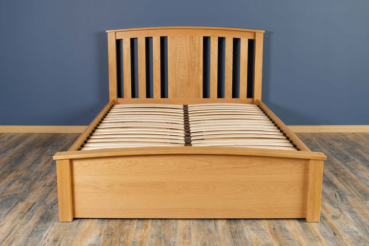 Royal Ascot Solid Natural Oak Storage Bed Frame - 5ft King Size - B GRADE - The Oak Bed Store