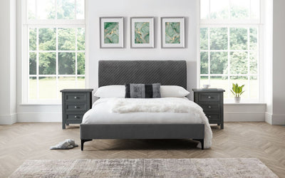 Sandringham Velvet Fabric Bed Frame - 5ft King Size