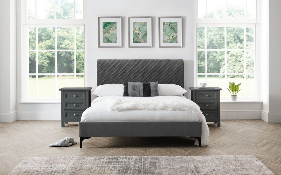 Sandringham Velvet Fabric Bed Frame - 6ft Super King