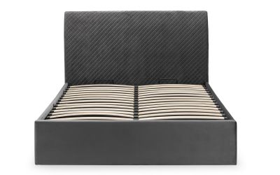 Sandringham Velvet Fabric Ottoman Storage Bed Frame - 4ft6 Double