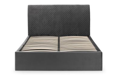 Sandringham Velvet Fabric Ottoman Storage Bed Frame - 6ft Super King