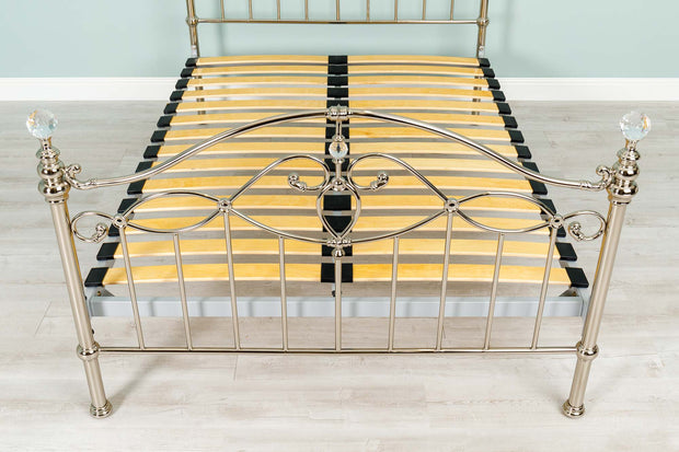 Sienna Shiny Nickel Metal Bed Frame - 4ft Small Double