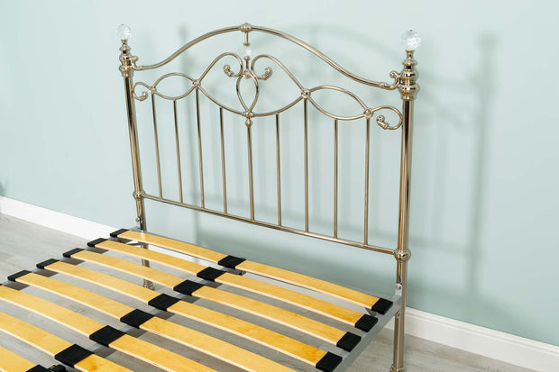 Sienna Shiny Nickel Metal Bed Frame - 4ft6 Double