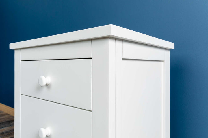 Soft White 2+1 Drawer Bedside Table - Style 6 - CLEARANCE