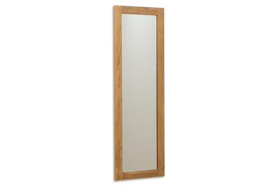 Solid Natural Oak Wall Hung Mirror (42.5cm x 134cm) - The Oak Bed Store