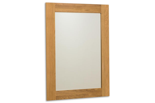 Solid Natural Oak Wall Hung Mirror (69cm x 94cm) - The Oak Bed Store