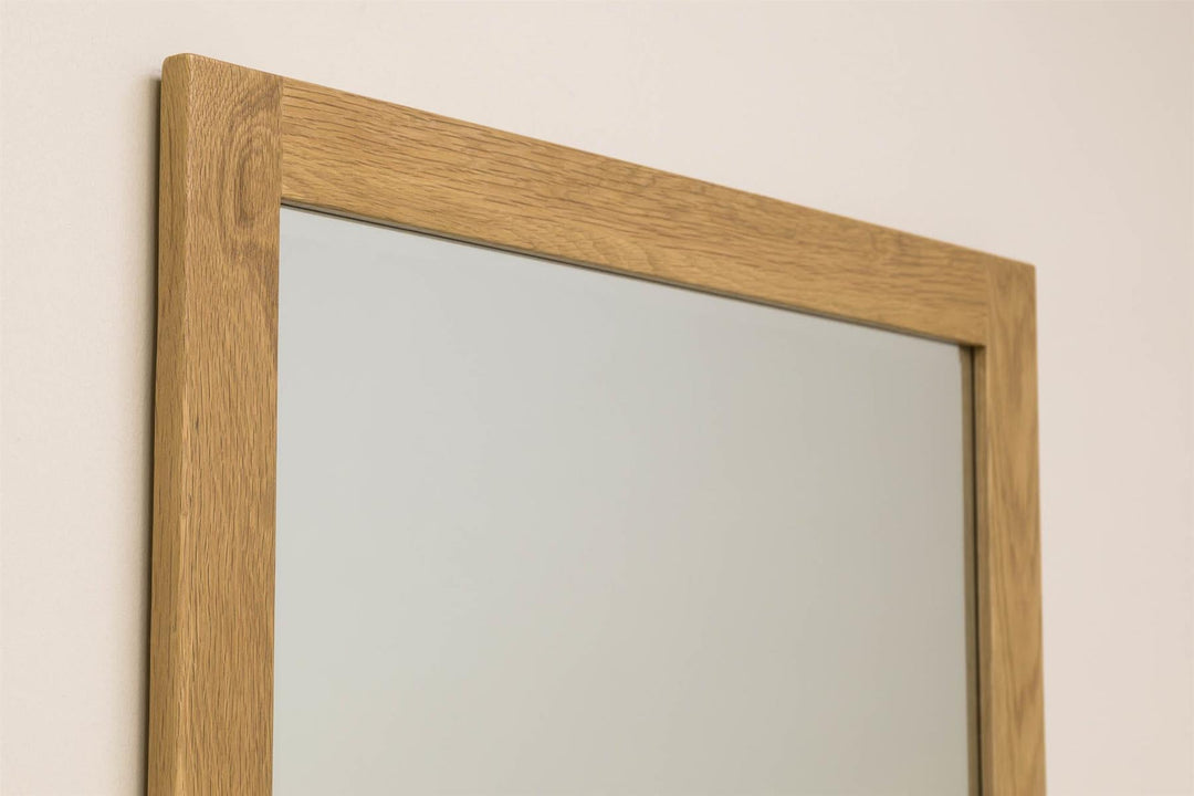 Solid Natural Oak Wall Hung Mirror (73cm x 103cm) - The Oak Bed Store