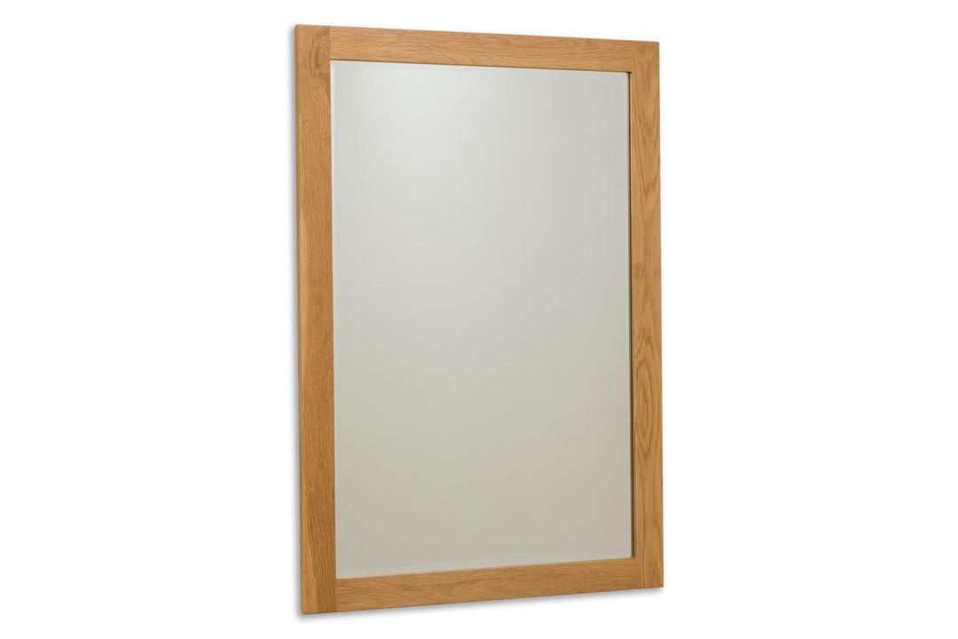 Solid Natural Oak Wall Hung Mirror (73cm x 103cm) - The Oak Bed Store