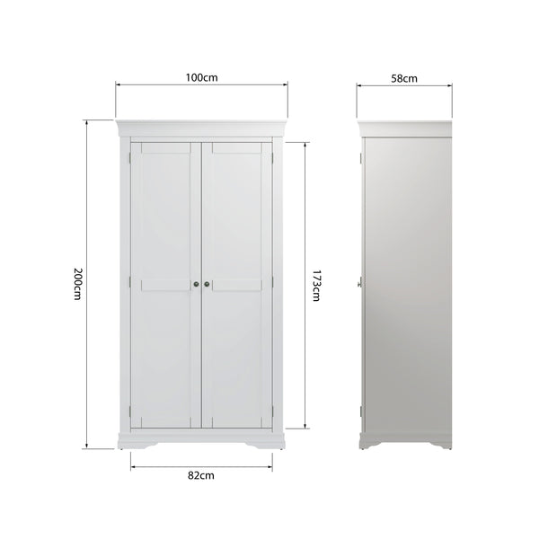 Southwick 2 Door Double Wardrobe - The Oak Bed Store