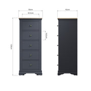 Southwick 5 Drawer Wellington Chest of Drawers - The Oak Bed Store