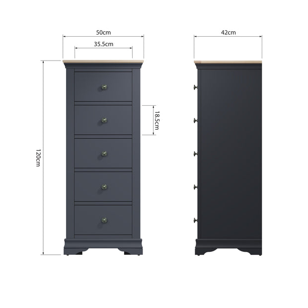 Southwick 5 Drawer Wellington Chest of Drawers - The Oak Bed Store