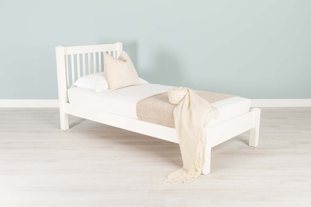 Trafalgar Soft White Solid Wood Bed Frame - 3ft Single - The Oak Bed Store