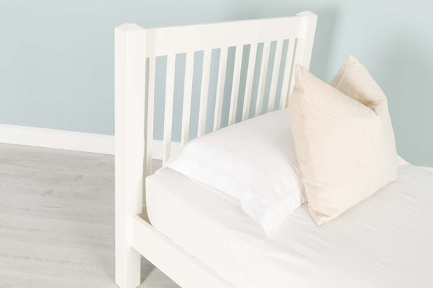 Trafalgar Soft White Solid Wood Bed Frame - 3ft Single - The Oak Bed Store