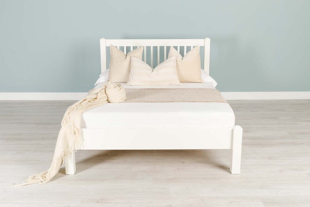 Trafalgar Soft White Solid Wood Bed Frame - 4ft Small Double - The Oak Bed Store