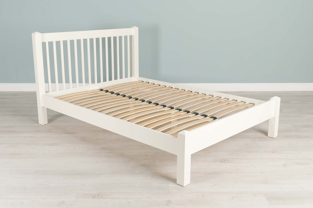 Trafalgar Soft White Solid Wood Bed Frame - 4ft Small Double - The Oak Bed Store