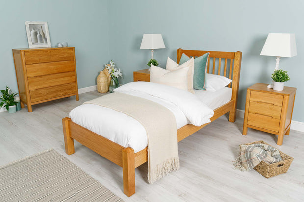 Trafalgar Solid Natural Oak Bed Frame - 3ft Single - The Oak Bed Store