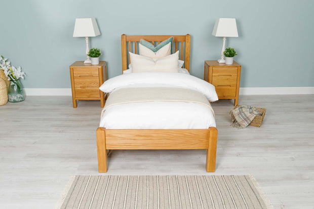 Trafalgar Solid Natural Oak Bed Frame - 3ft Single - The Oak Bed Store
