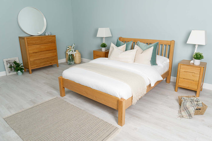 Trafalgar Solid Natural Oak Bed Frame - 4ft6 Double - The Oak Bed Store