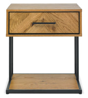 Urban Rustic Oak 1 Drawer Nightstand - The Oak Bed Store