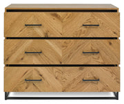 Urban Rustic Oak 3 Drawer Chest Of Drawers - The Oak Bed Store