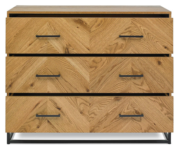 Urban Rustic Oak 3 Drawer Chest Of Drawers - The Oak Bed Store